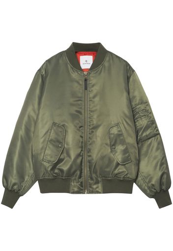 ANINE BING Leon satin bomber jacket - Verde