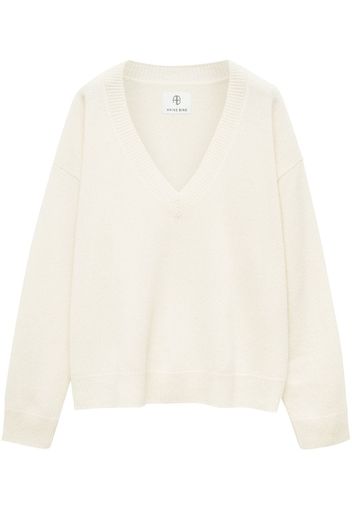 ANINE BING Maglione Lee con scollo a V - Bianco