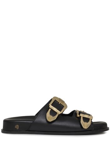 ANINE BING Sandali slides con fibbia - Nero