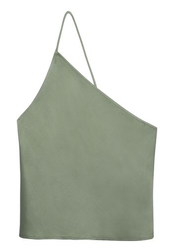 ANINE BING one-shoulder silk top - Verde