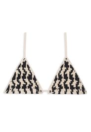 ANINE BING Omar houndstooth bra - Nero