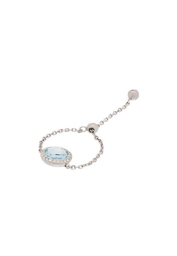 14K white gold blue topaz chain ing