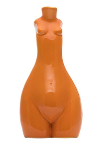 orange Tit for Tat short ceramic candlestick