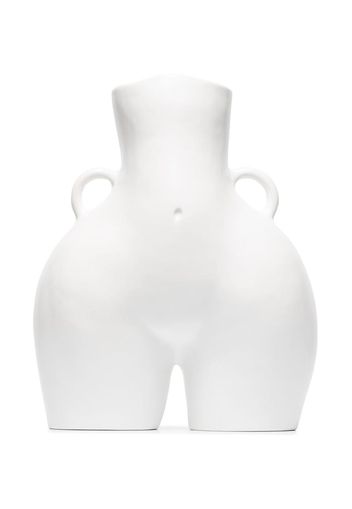 White Love Handles Ceramic Vase