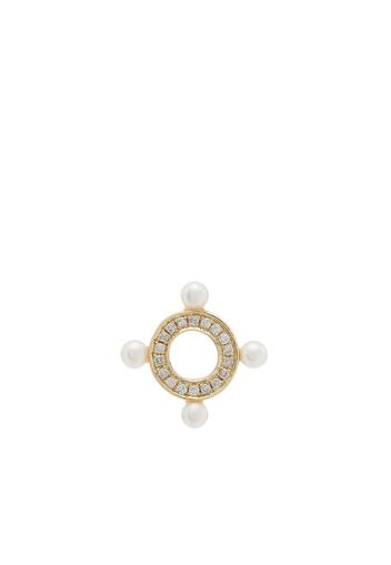 9K yellow gold Quatuor diamond earring