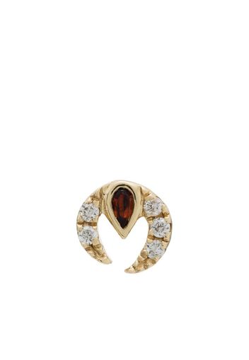 9K yellow gold ruby diamond earring