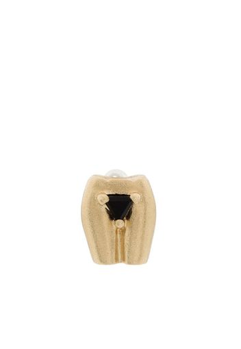 9K yellow gold Pubis onyx single earring