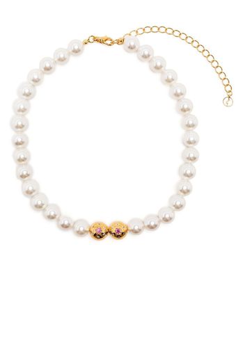 Anissa Kermiche 18kt yellow gold Titillate pearl necklace - Bianco