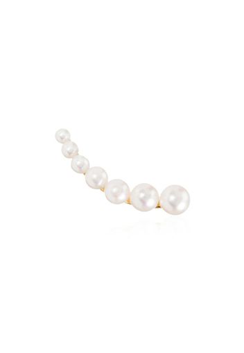 18kt yellow gold floating pearl earring