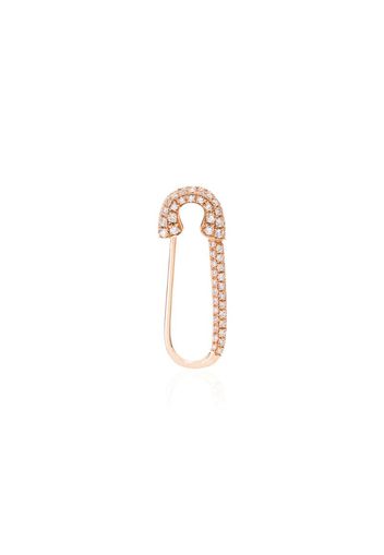 18kt rose gold safety pin diamond earring