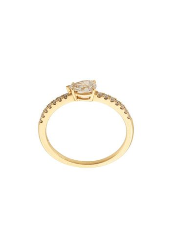 Anello in oro giallo 18kt con pavé di diamanti