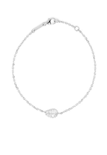 Anita Ko 18kt white gold palm leaf baguette diamond bracelet - Argento