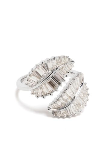 Anita Ko 18kt white gold palm leaf diamond ring - Argento