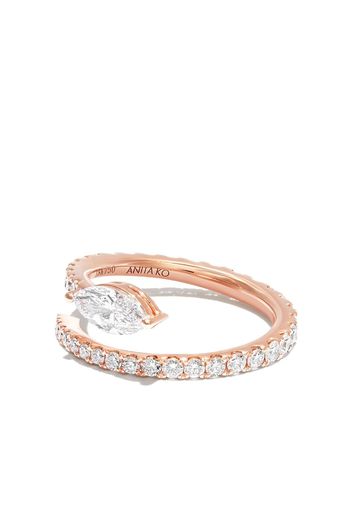 Anita Ko 18kt rose gold Two Row Coil diamond ring - Rosa