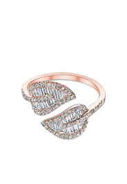 Anita Ko 18kt rose gold small diamond leaf ring - Rosa