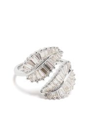 Anita Ko 18kt white gold palm leaf diamond ring - Argento