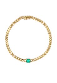 Anita Ko 18kt yellow gold small cuban link emerald bracelet - Oro