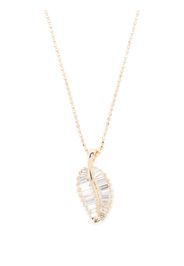 Anita Ko 18kt yellow gold baguette diamond palm leaf necklace - Oro