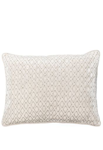 Anke Drechsel embroidered silk-velvet cushion - Bianco