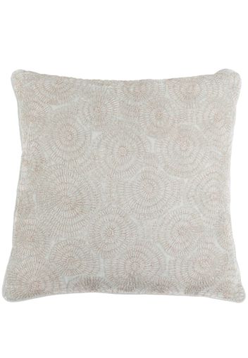 Anke Drechsel geometric-embroidered velvet cushion - Blu