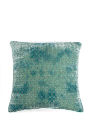 Anke Drechsel geometric-embroidery silk-velvet cushion - Verde