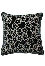 Anke Drechsel floral-embroidered silk-velvet cushion - Verde