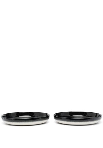 Ann Demeulemeester X Serax two-tone porcelain plates (set of two) - Nero