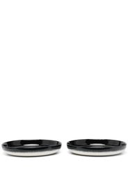 Ann Demeulemeester X Serax two-tone porcelain plates (set of two) - Nero