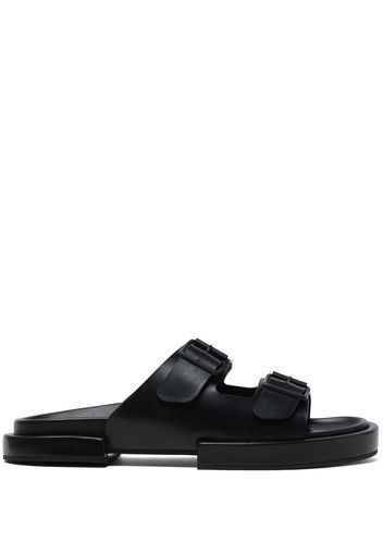 Ann Demeulemeester double-buckle leather slides - Nero
