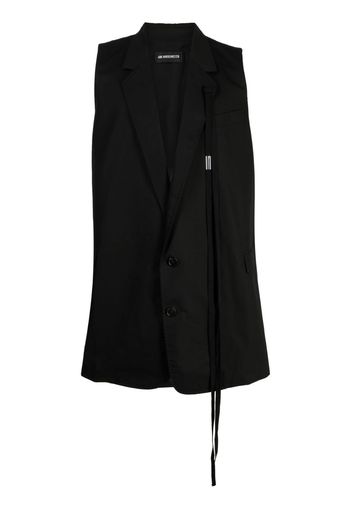 Ann Demeulemeester strap-detail sleeveless cotton blazer - Nero