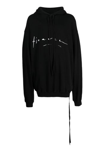 Ann Demeulemeester drop-shoulder cotton hoodie - Nero