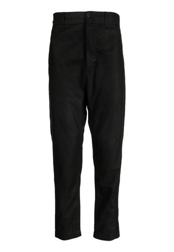 Ann Demeulemeester cropped leather trousers - Nero
