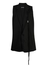 Ann Demeulemeester strap-detail sleeveless cotton blazer - Nero