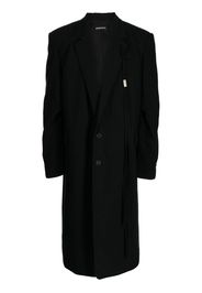 Ann Demeulemeester long tailored buttoned cotton coat - Nero