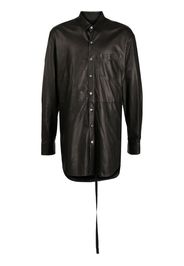 Ann Demeulemeester long-sleeve buttoned leather shirt - Nero