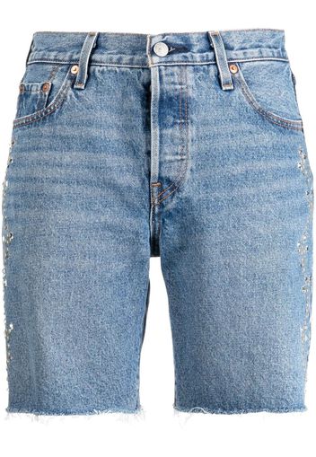 Anna Sui stud-detailing denim short - Blu