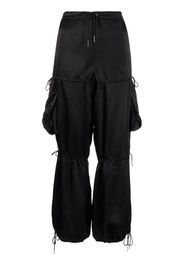 Anna Sui satin-finish pocket straight trousers - Nero