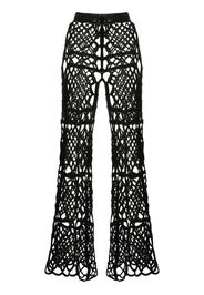 Anna Sui layered macramé trousers - Nero