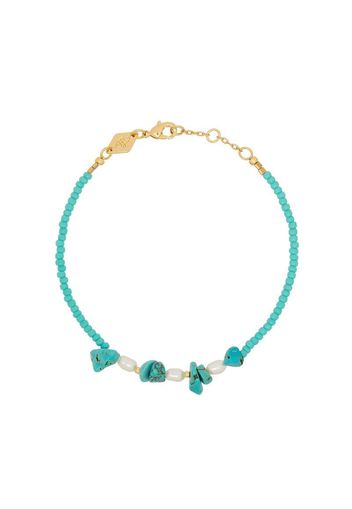 18K gold-plated Emmanuelle turquoise beaded bracelet