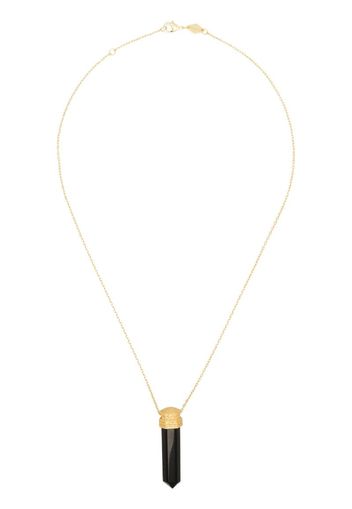 18kt gold-plated L.A. Spirit onyx pendant necklace