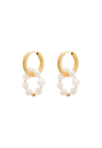 Ring of pearls hoop earrings