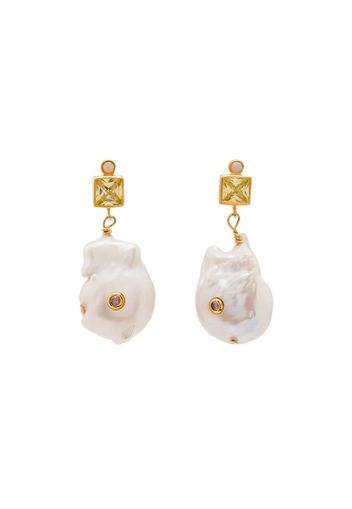 Golden Glow pearl drop earrings