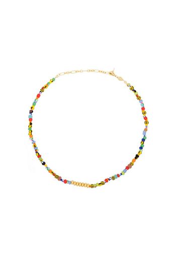 18kt gold-plated Alaia beaded necklace