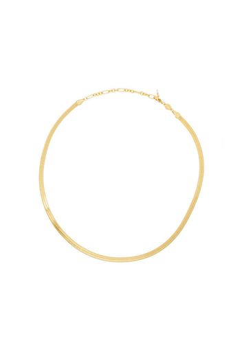 Snake Charmer gold-plated herringbone necklace