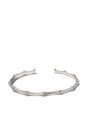 Bracciale rigido in oro bianco 18kt Dream Catcher Bamboo e diamanti