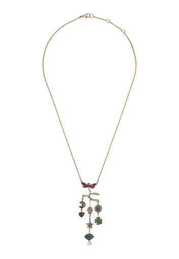 Collana con ciondolo Chandelier in oro 18kt e diamanti