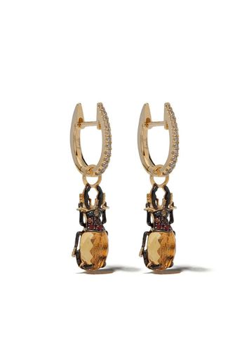 18kt yellow gold Mythology beetle earrings