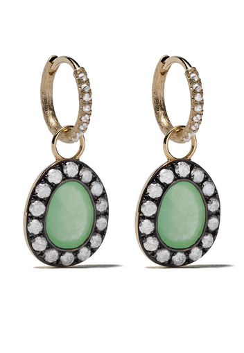 Dusty Diamonds 18ct Gold Jade Earrings