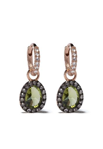 Dusty Diamonds 18ct Rose Gold Small Peridot Earrings