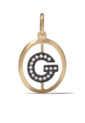 18kt yellow gold diamond initial G pendant